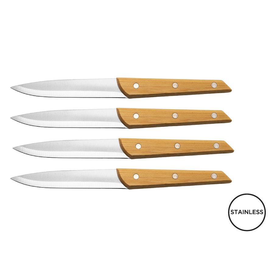 Set mit 4 Tafelmessern  Alta  , Bambus