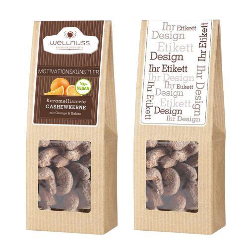 Karamellisierte Cashewkerne mit Orange & Kakao in der