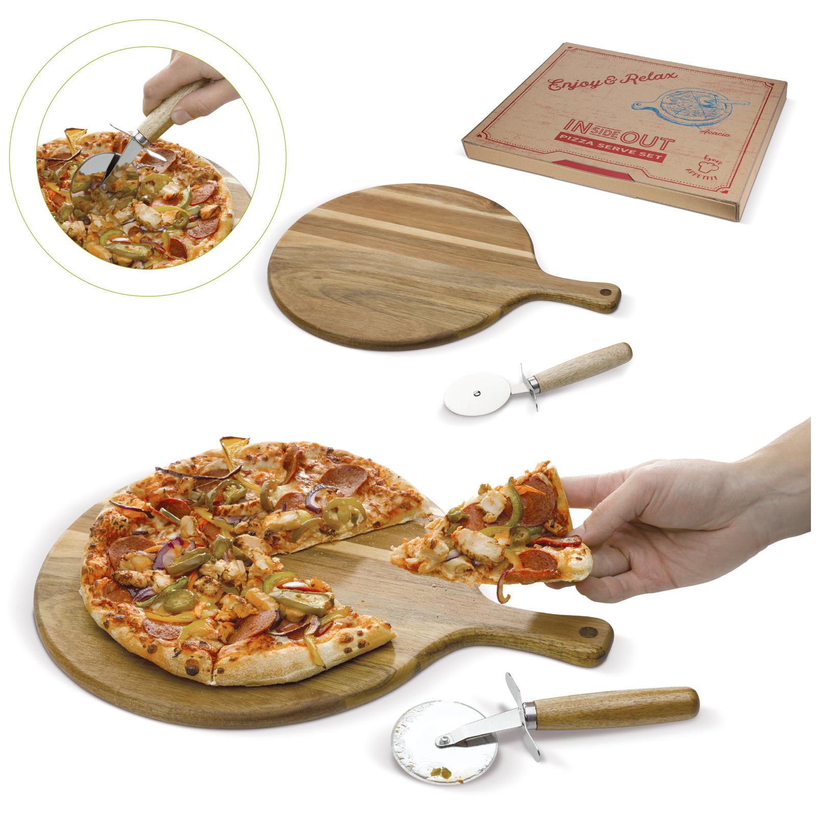 Pizze Schneidebrett mit Rollmesser