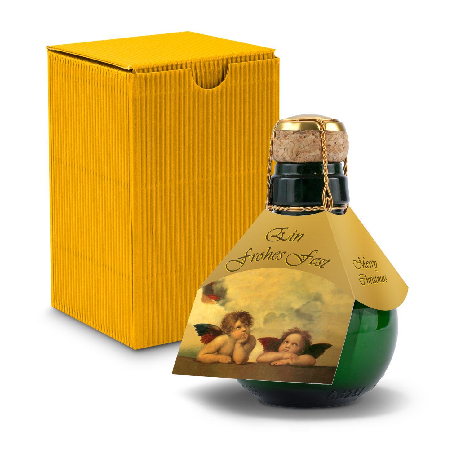 Origineller Sekt Raffael - Karton Gelb, 125 ml
