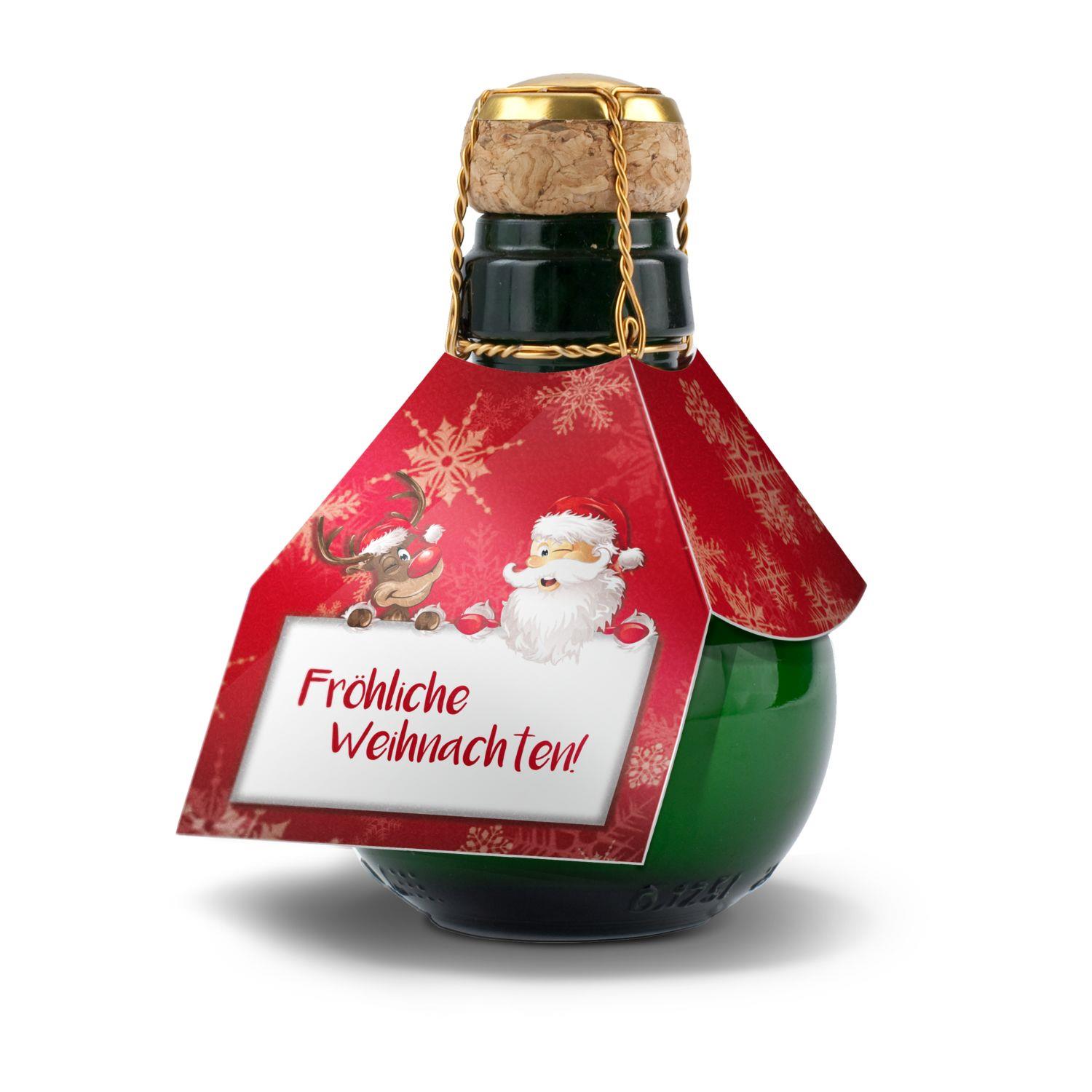 Kleinste Sektflasche der Welt Fröhliche Weihnachten