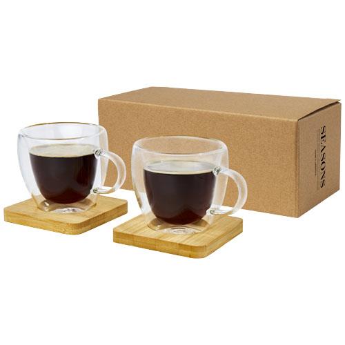 Manti 2-teiliger 100 ml doppelwandiger Glasbecher mit