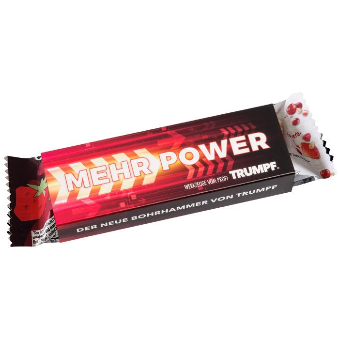 Powerbar Energy Riegel im Werbeschuber