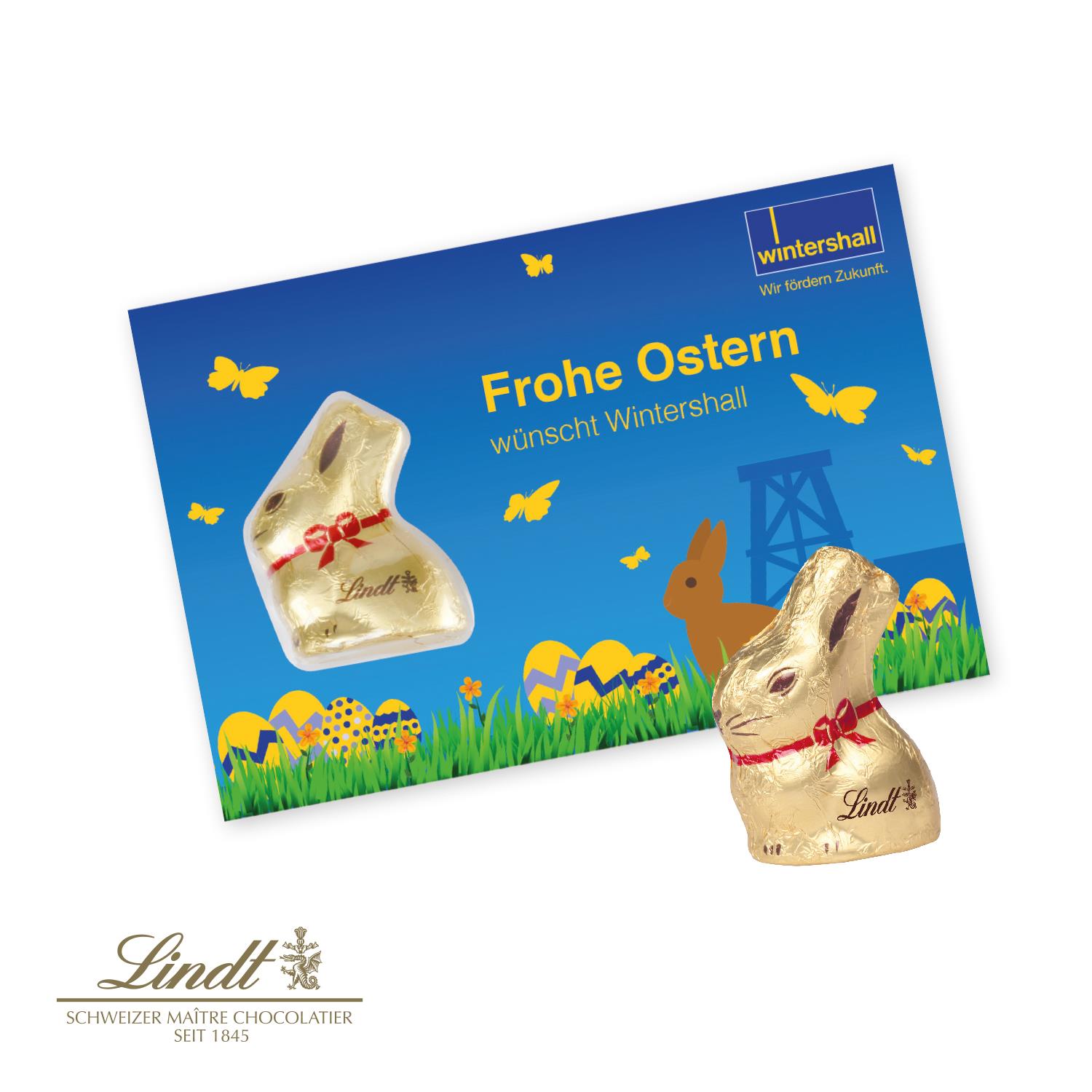 Schokokarte mit Lindt Goldhase Lindt