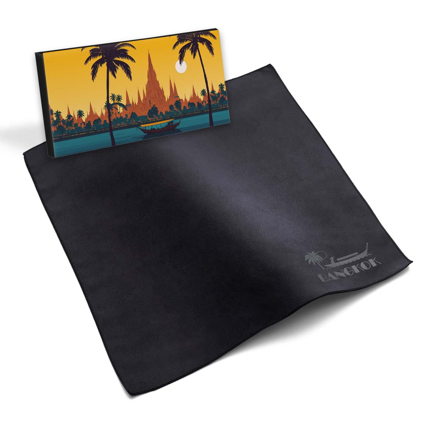 Microfaser-Pr�getuch 30x30 cm in Faltschachtel