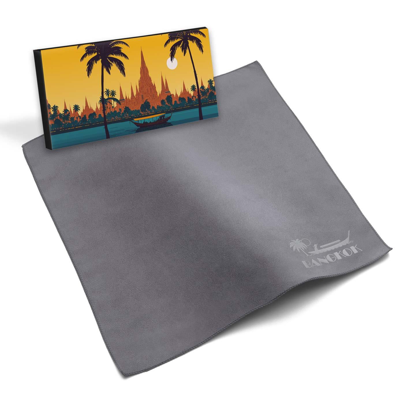 Microfaser-Pr�getuch 30x30 cm in Faltschachtel